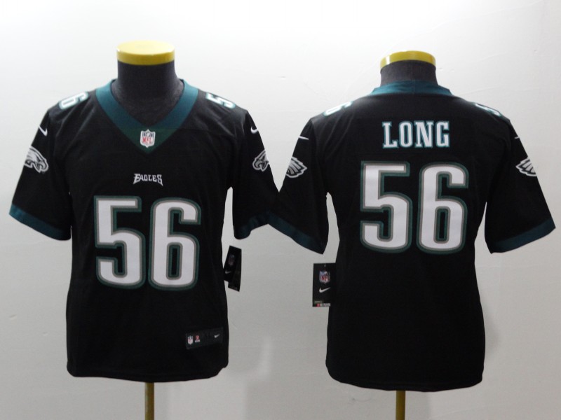 Youth Philadelphia Eagles 56 Long black Nike NFL jerseys